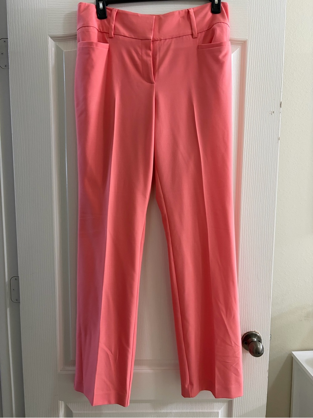 New York & Company Coral Pink Tailored Stretch Trousers
